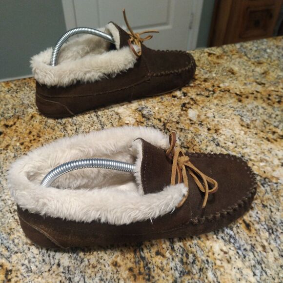 Minnetonka Chrissy Bootie Moccasin Chocolate Brown Suede Leather Women's Size 9 - Picture 5 of 13